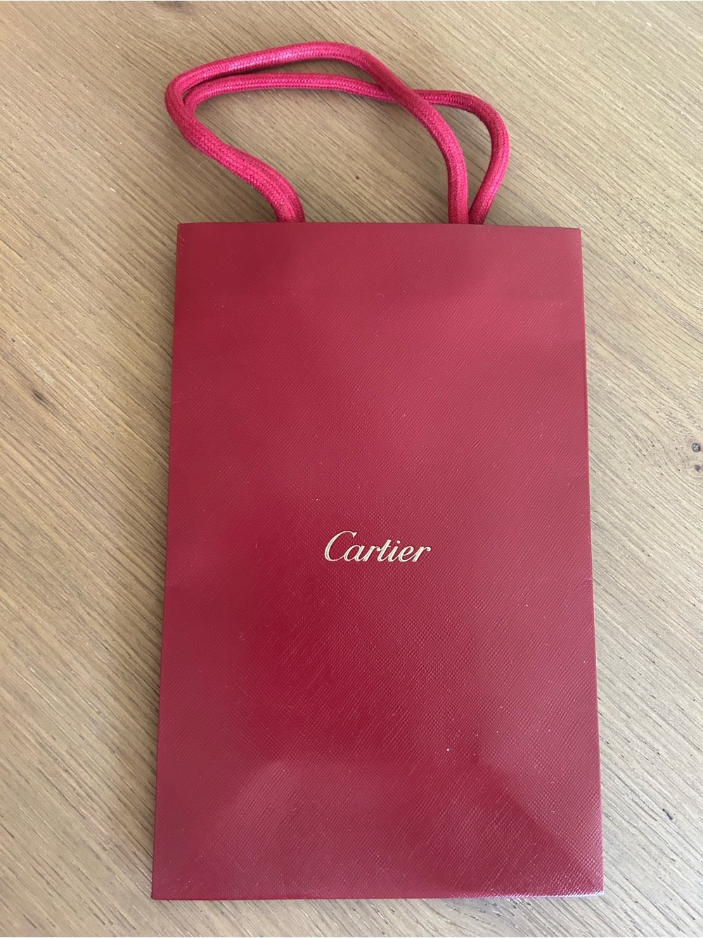 Cartier Shopping Bag 10”L  6.5”W 3.5”D